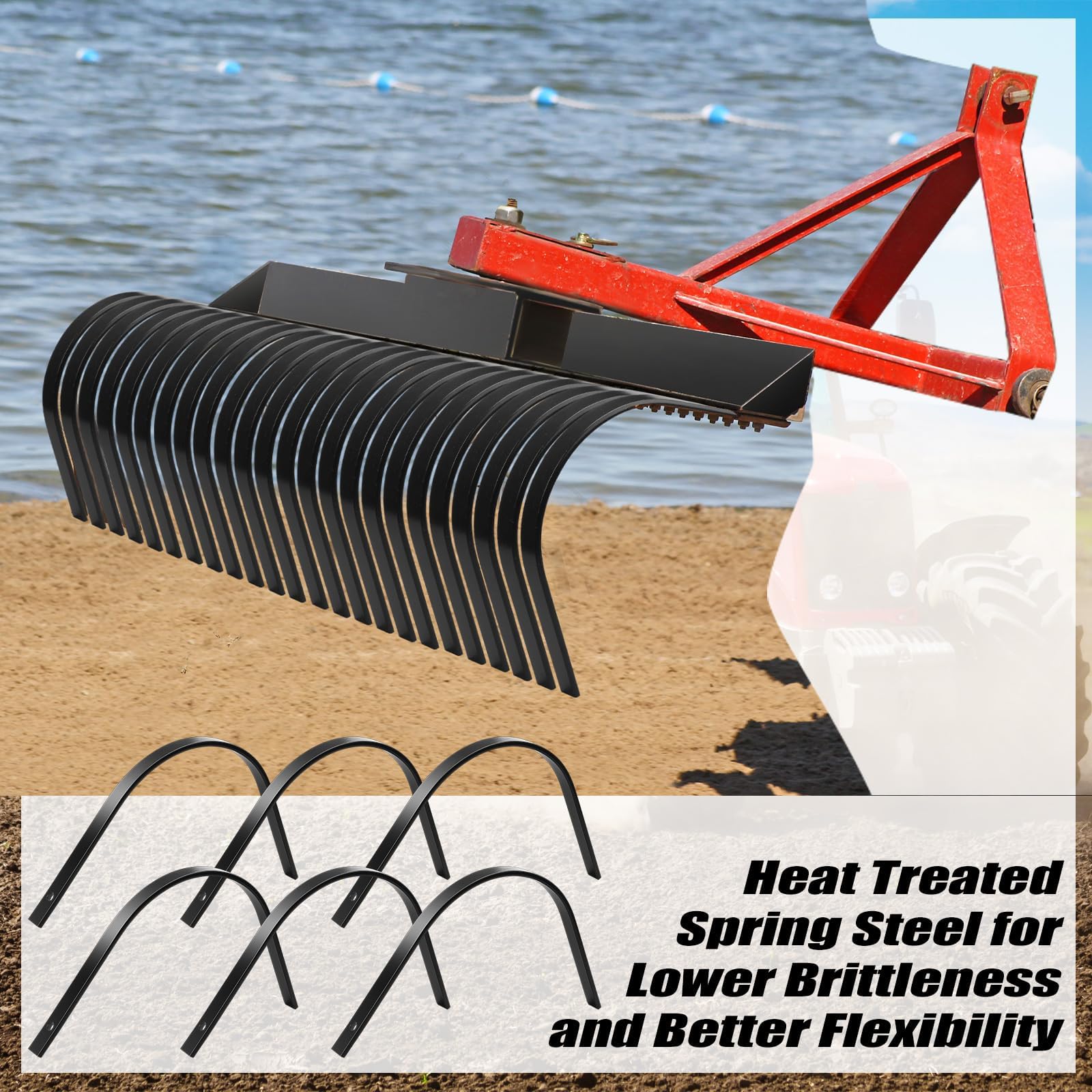 Blulu tine with 3/8in mounting hole for many rake brands