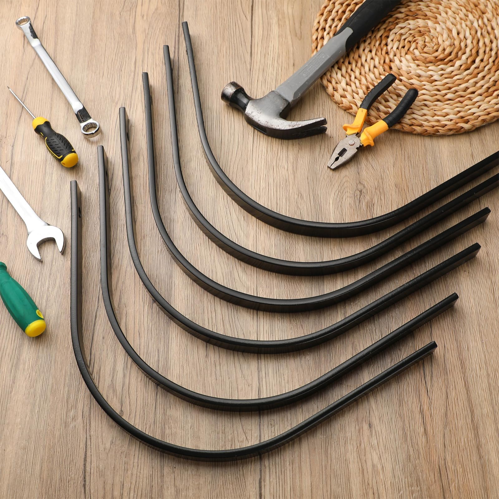 Blulu tine mounted on rake ready for yard maintenance