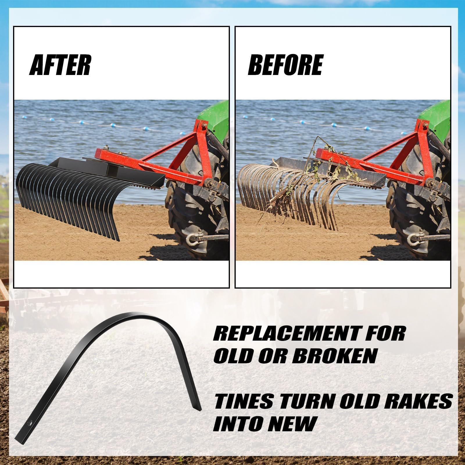Blulu 6-pack tines ready for replacement in landscape rakes