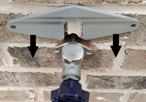 BluMare Hose Bib Buddy mounting bracket secures your faucet installation