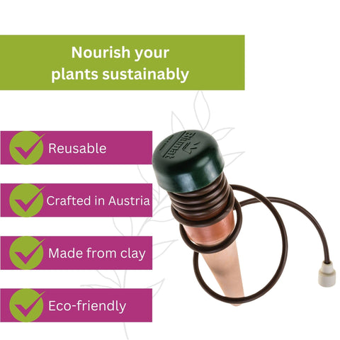 Blumat Classic stake demonstrates durable materials for long-term use.