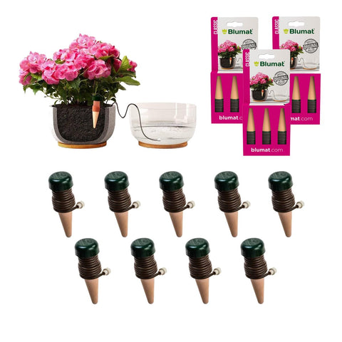 Blumat Classic stake 9-pack for reliable indoor watering without daily attention