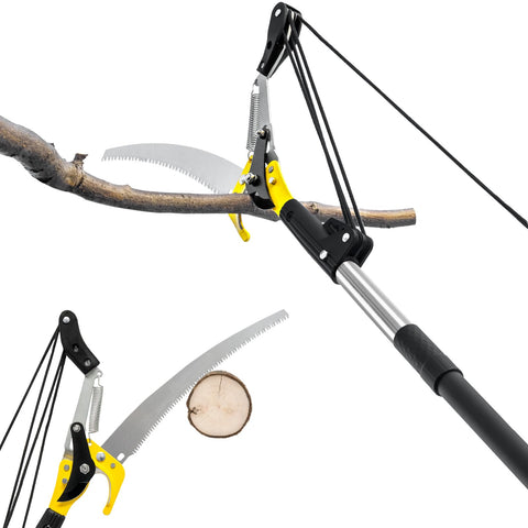 BlumeTrec 10.5ft pole saw reaches high branches for pruning.