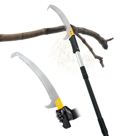BlumeTrec 11ft pole saw extensions improve reach for elevated branches from the ground