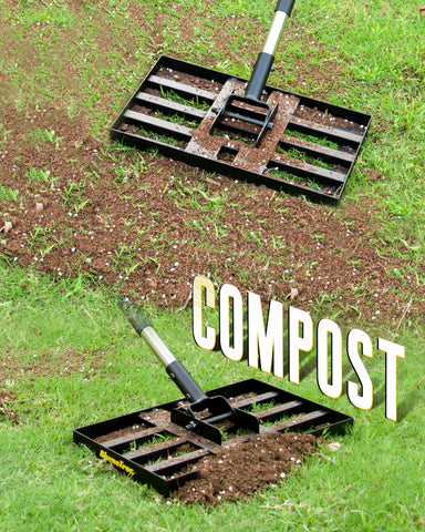 BlumeTrec 17x10 sand leveler head in action leveling gravel.