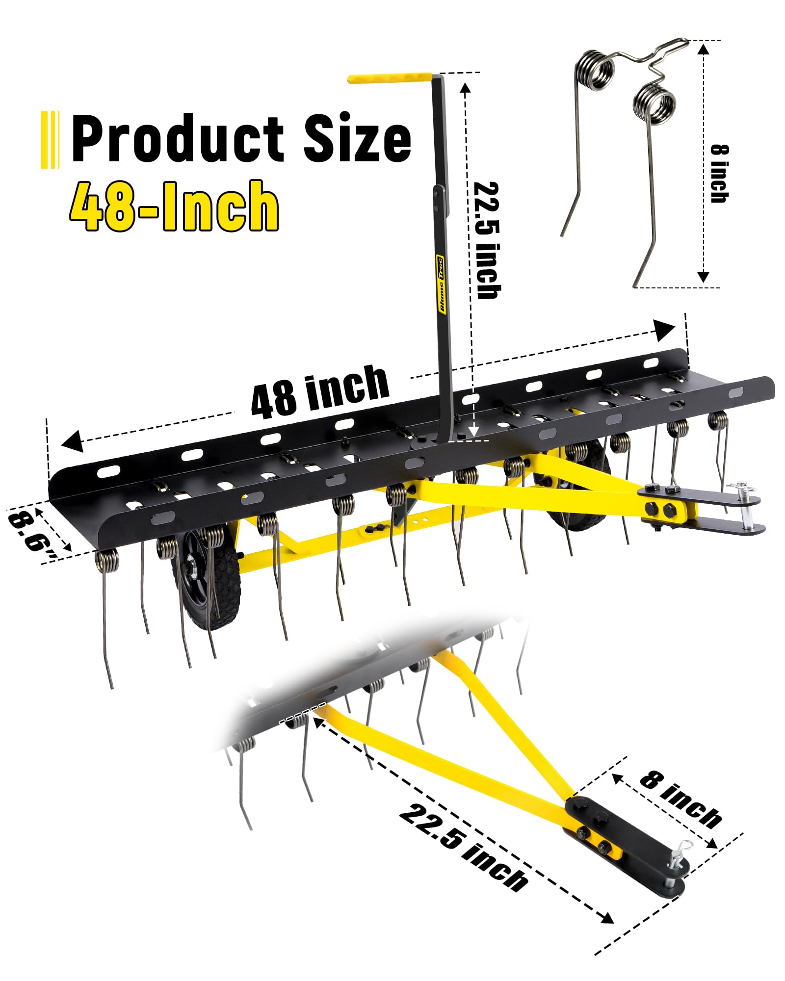 BlumeTrec 24 spring tines for effective thatch removal and soil loosening