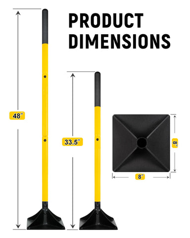 BlumeTrec 48-inch handle with cushioned grip reduces fatigue during use