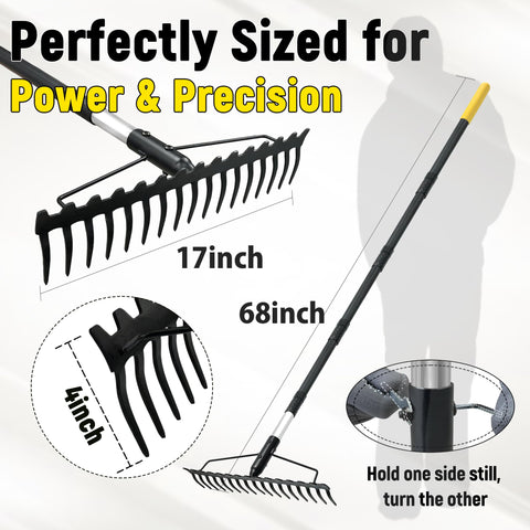 BlumeTrec adjustable-handle assembly for ergonomic height and comfortable yard work.