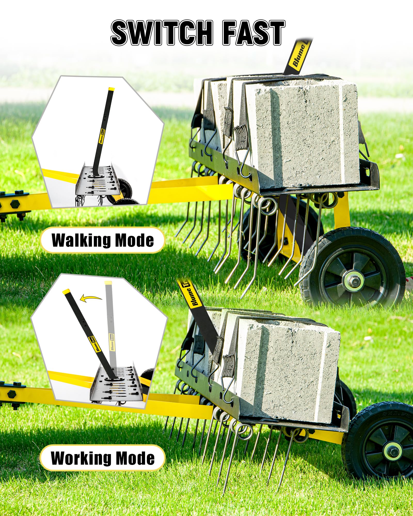 BlumeTrec easy assembly and use for quick lawn improvement