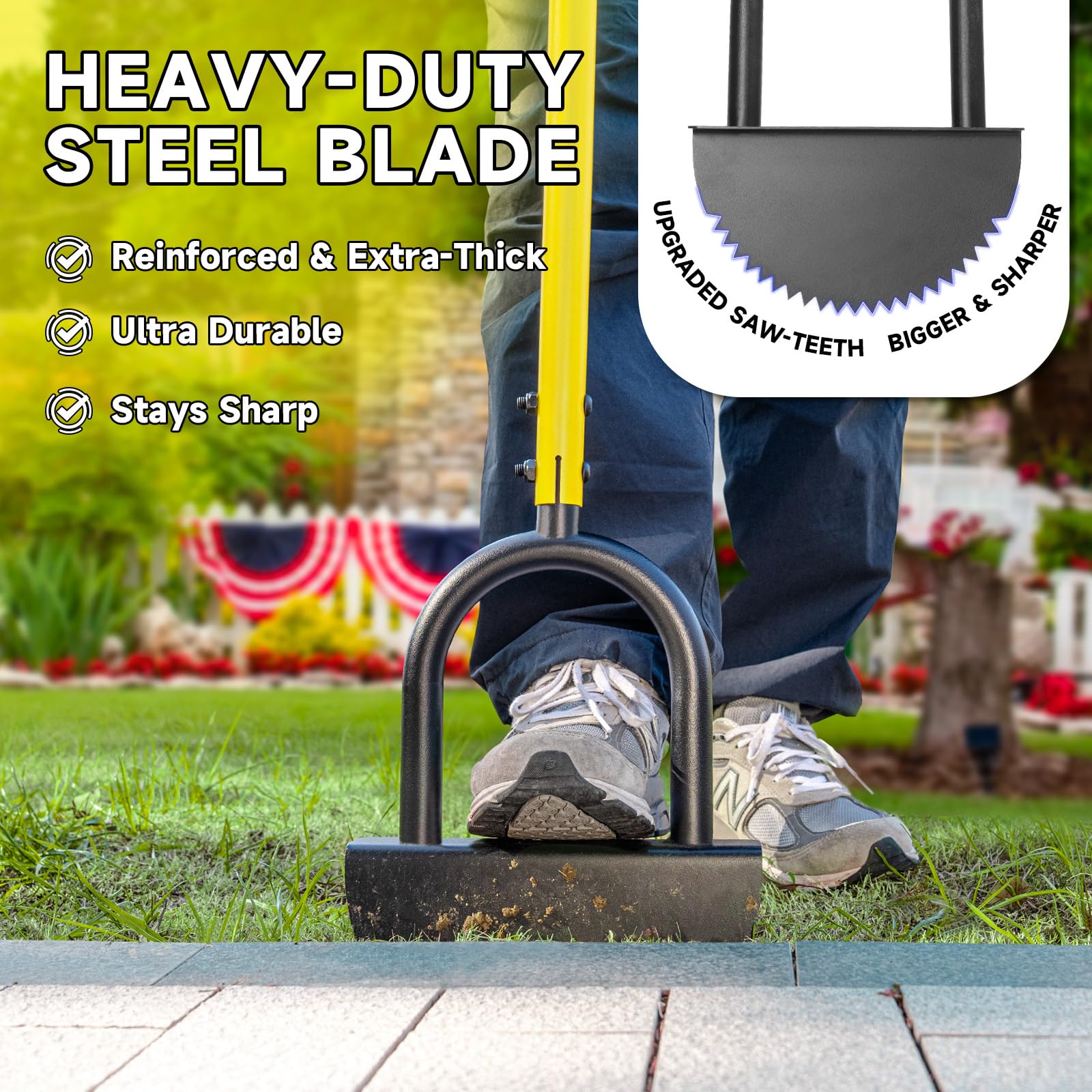 BlumeTrec edger finished with rust-resistant powder coating for durability.