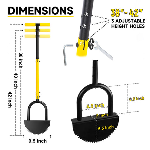 BlumeTrec edger features a saw-tooth manganese steel blade for dense turf cutting.