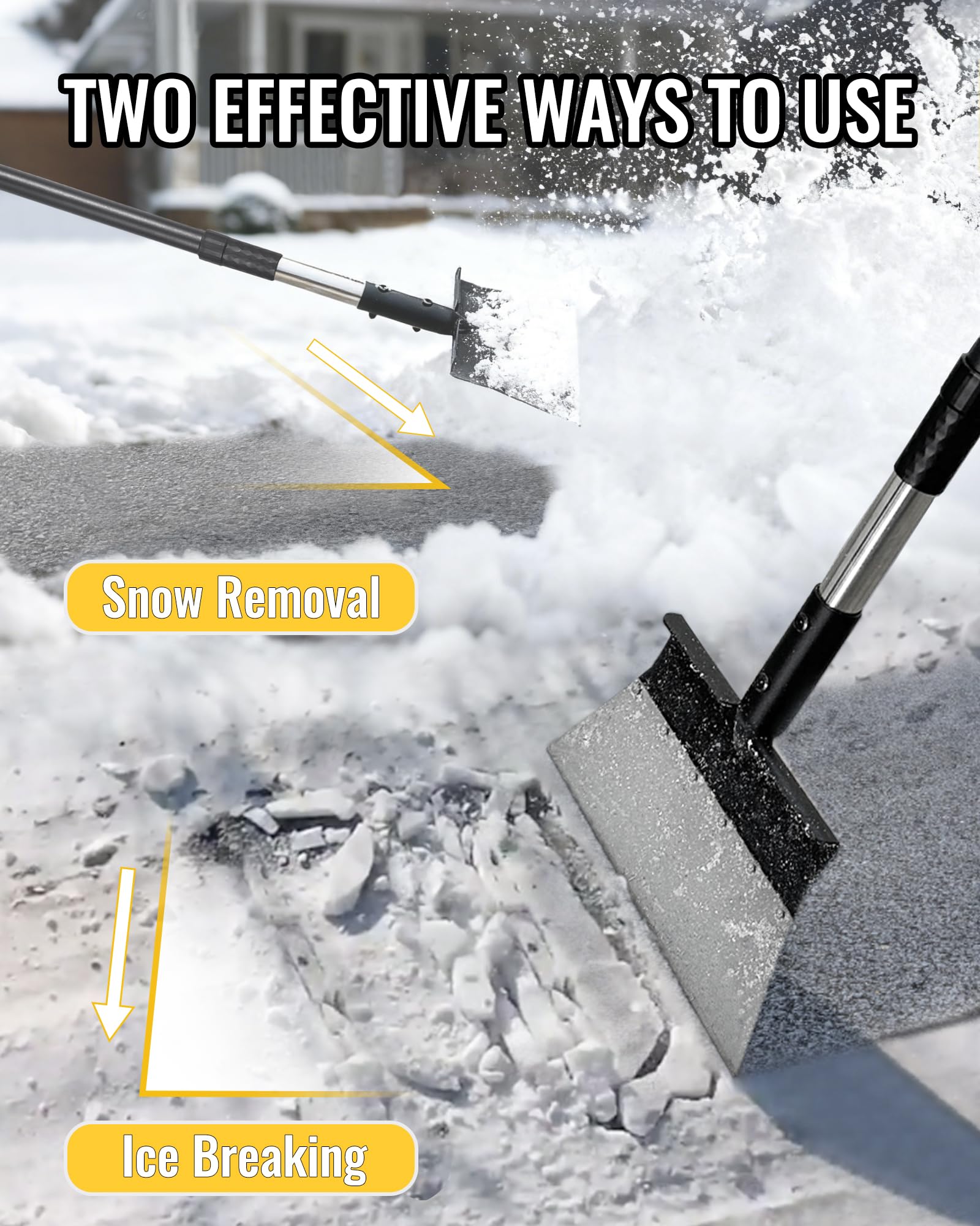 BlumeTrec foot pedal boosts leverage for stubborn ice removal.