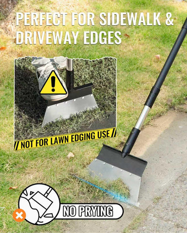 Reinforced blade with six rivets stays stable during tough soil tasks.