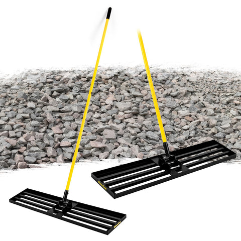 BlumeTrec Lawn Leveling Rake with 45x10 steel head for even yard surfaces.