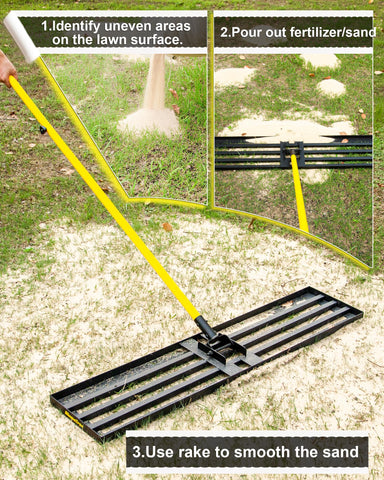 BlumeTrec Multi-use tool for golf sand, soil, and topdressing applications.