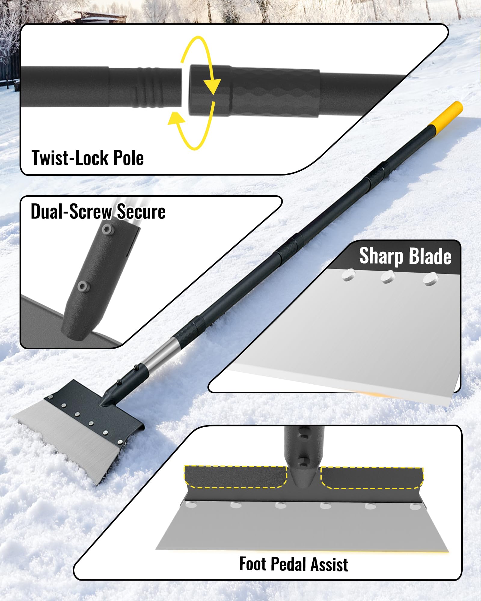 BlumeTrec portable easy-to-store tool for year-round outdoor chores.
