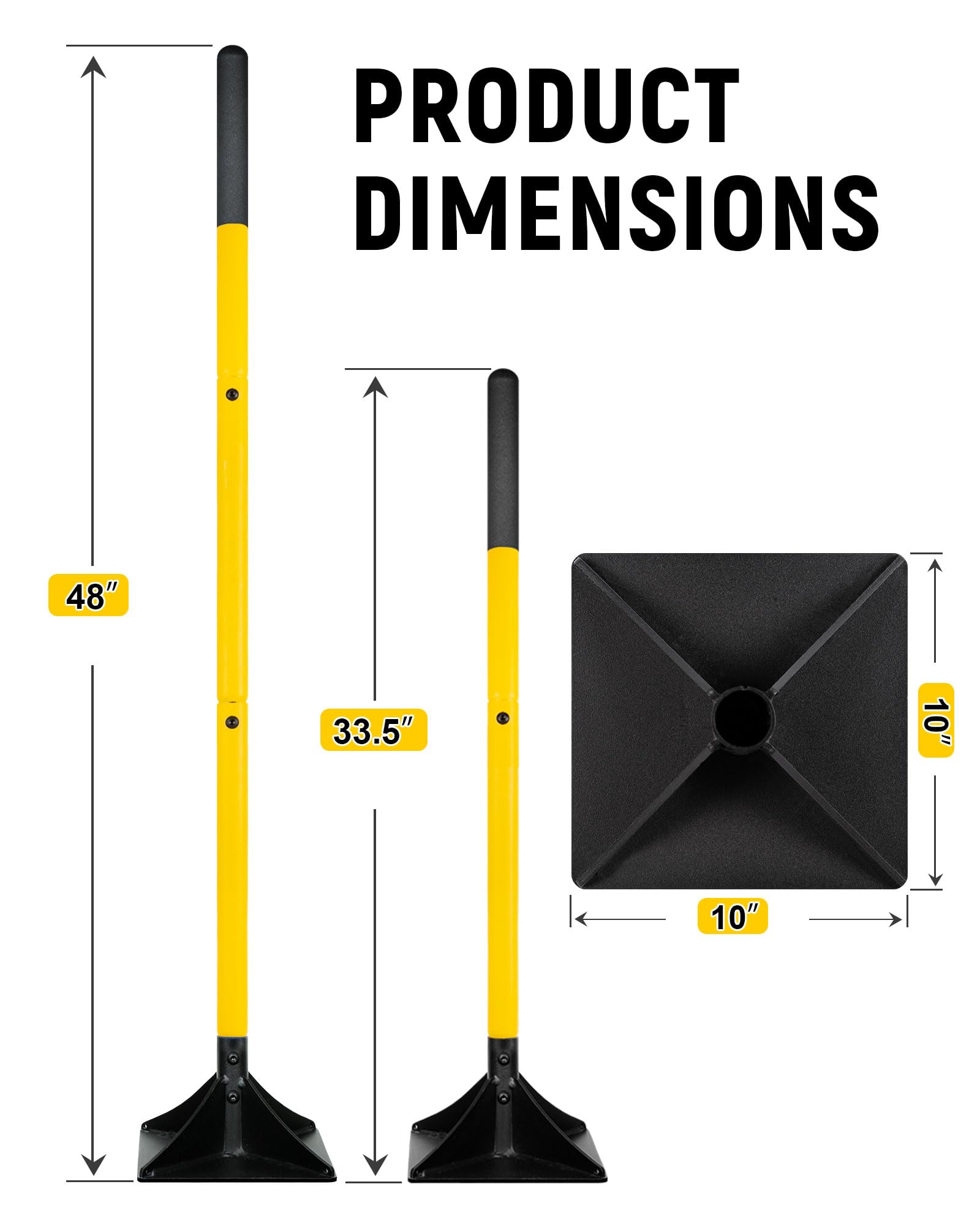 BlumeTrec 48-inch handle improves comfort and reduces bending during tamping
