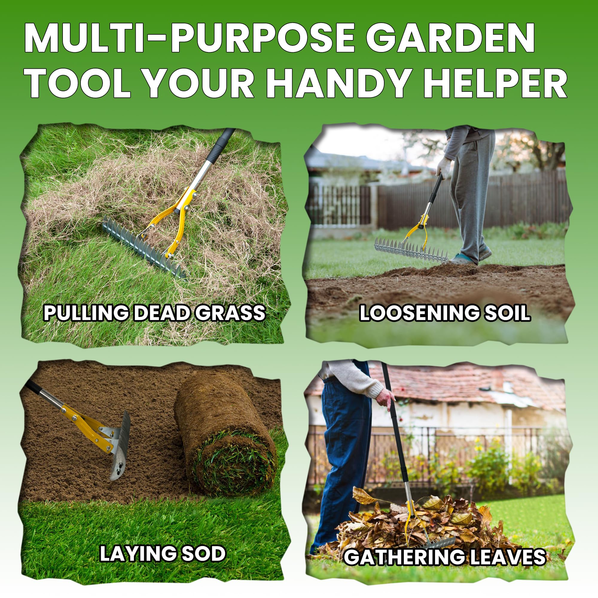 BlumeTrec Thatch Rake cushioned grip improves comfort during use