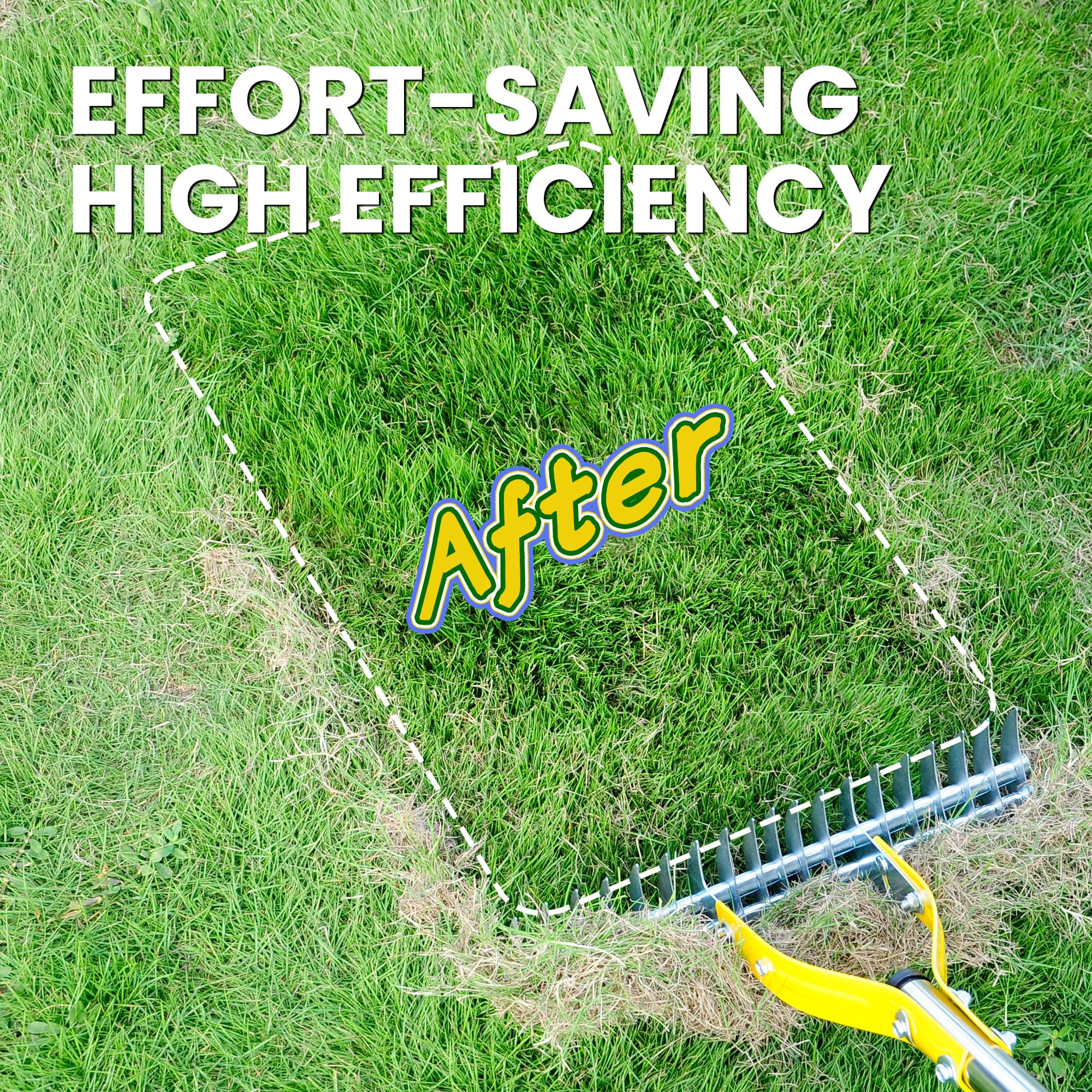 BlumeTrec Thatch Rake dual-sided tines for dethatching and soil loosening