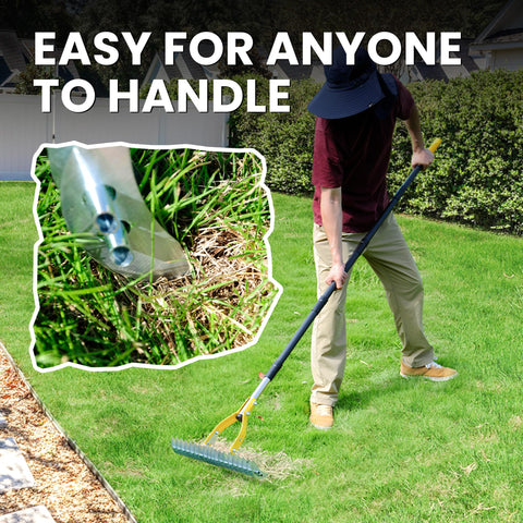 BlumeTrec Thatch Rake stainless steel handle resists rust