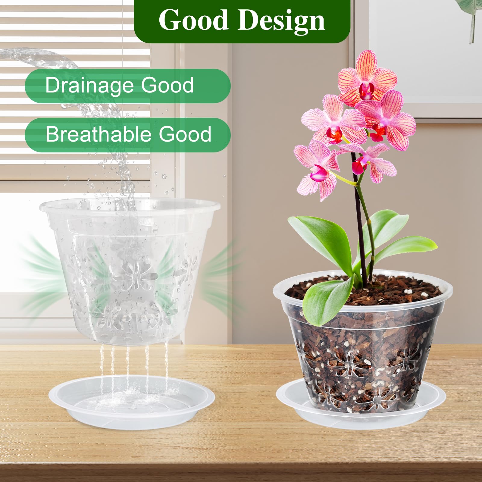 Blumiger Orchid Pot 8-pack suitable for indoor and outdoor use