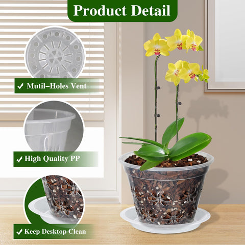 Blumiger Orchid Pot 8-pack ventilation holes promote air around roots