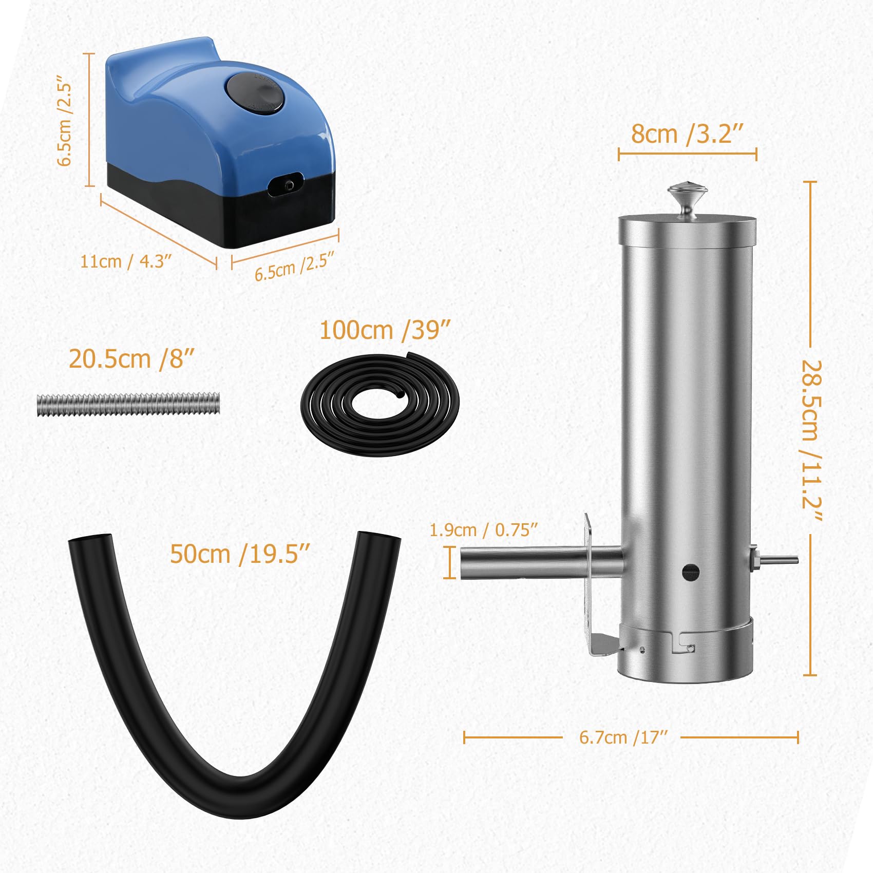Blumoker air pump for smoker enables adjustable smoke intensity