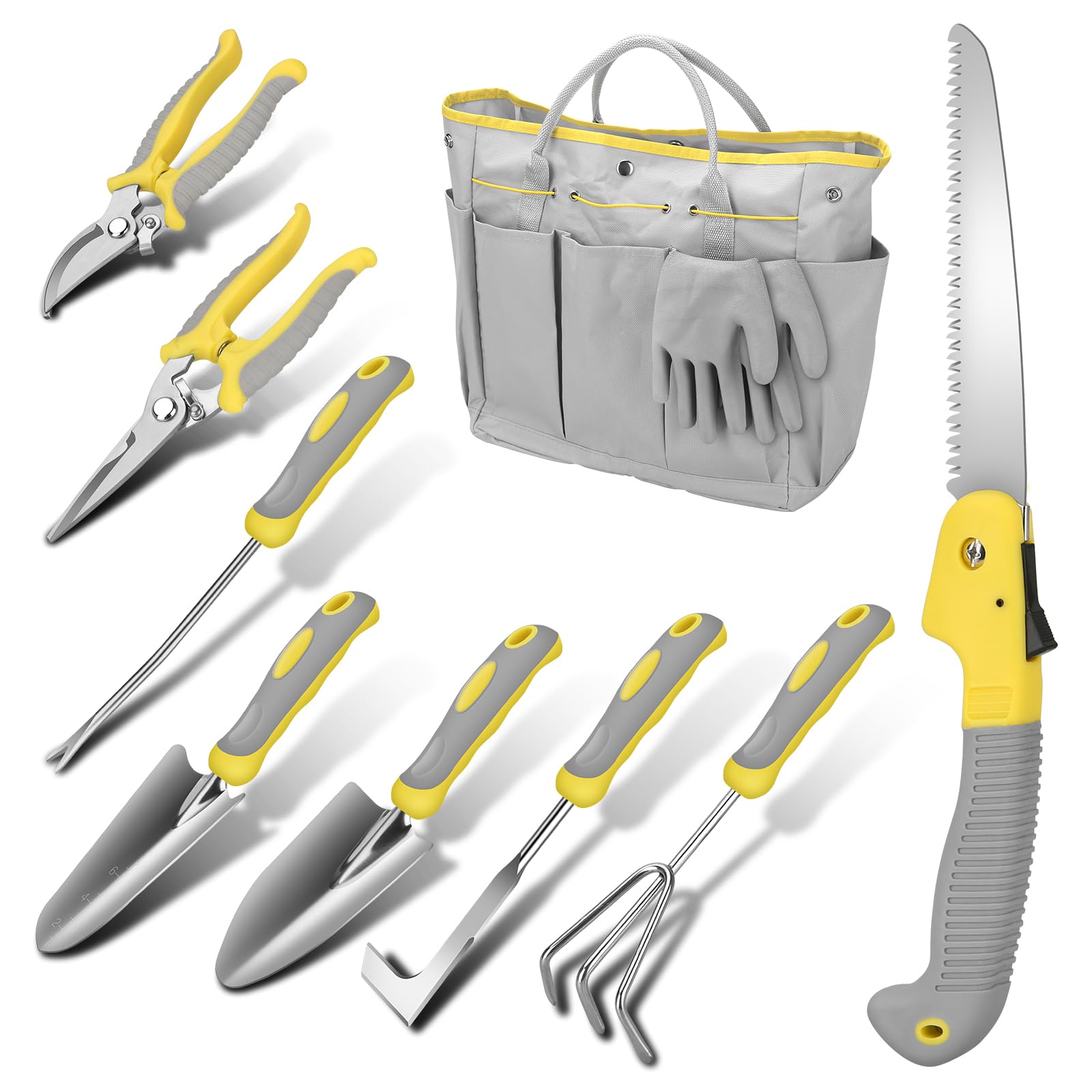 BlumWay 10-piece garden tool set with essential hand tools for digging and planting