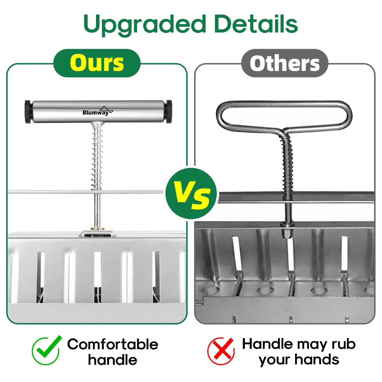 BlumWay 8-cell seed blocker with side handle for easy use.