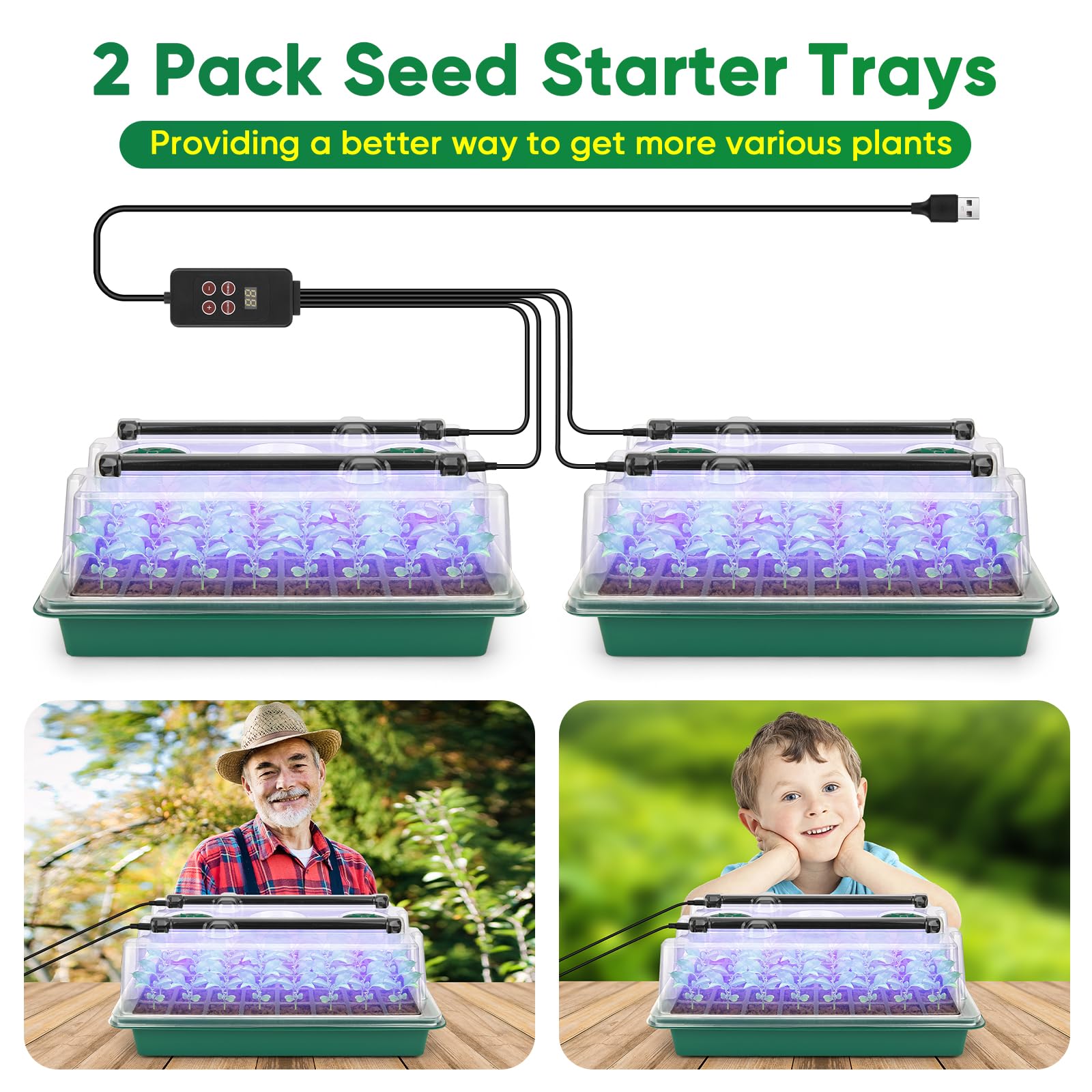Four full-spectrum LED strips provide even illumination
