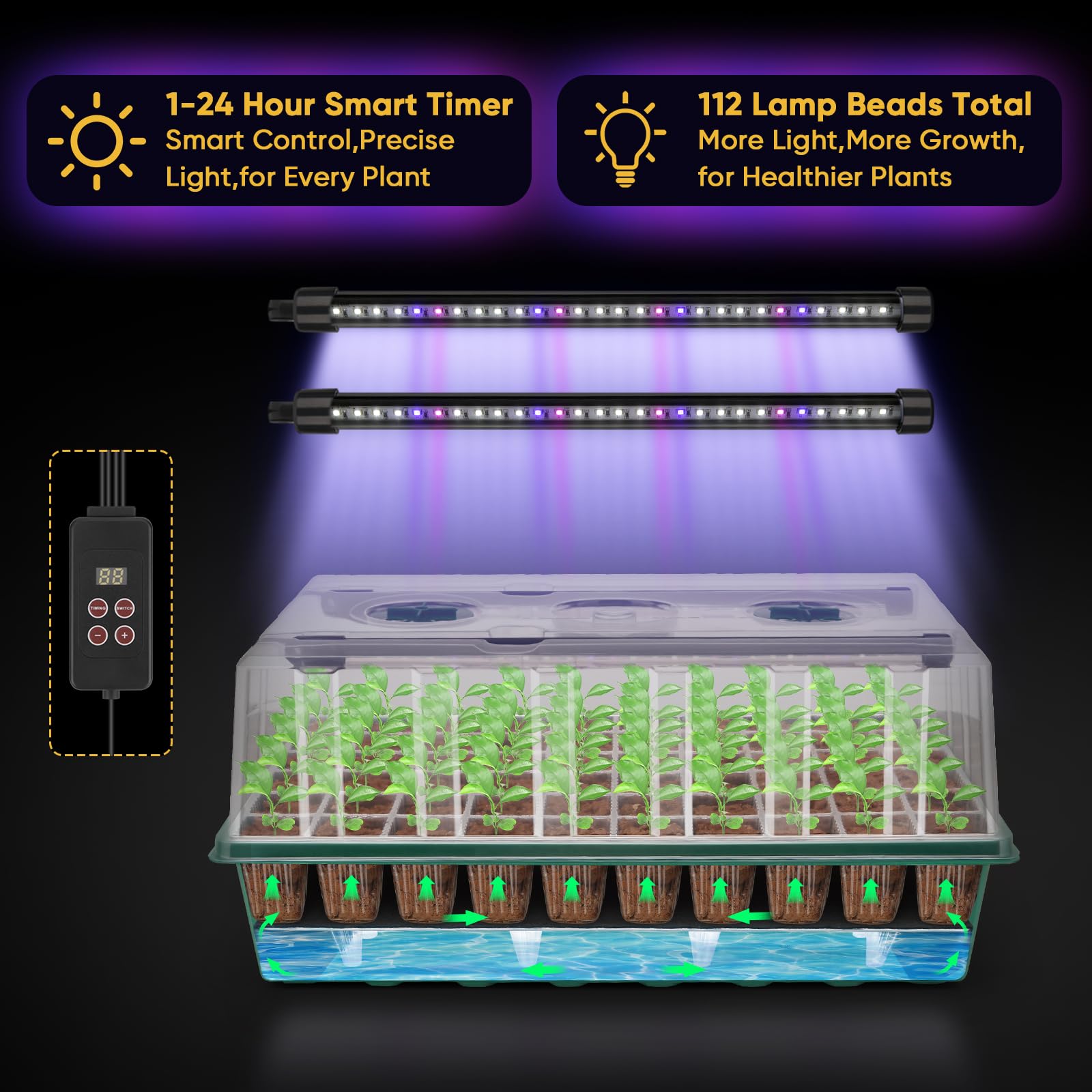 BlumWay grow light strip delivering uniform illumination for germination.