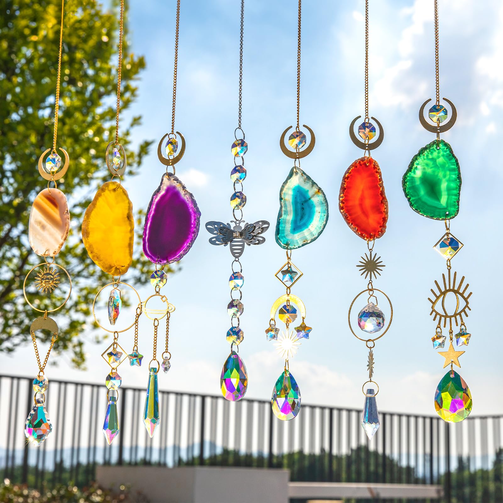BlumWay premium crystal suncatchers with prism and agate offer durable, fade-resistant decor.