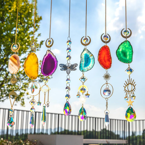 BlumWay premium crystal suncatchers with prism and agate offer durable, fade-resistant decor.