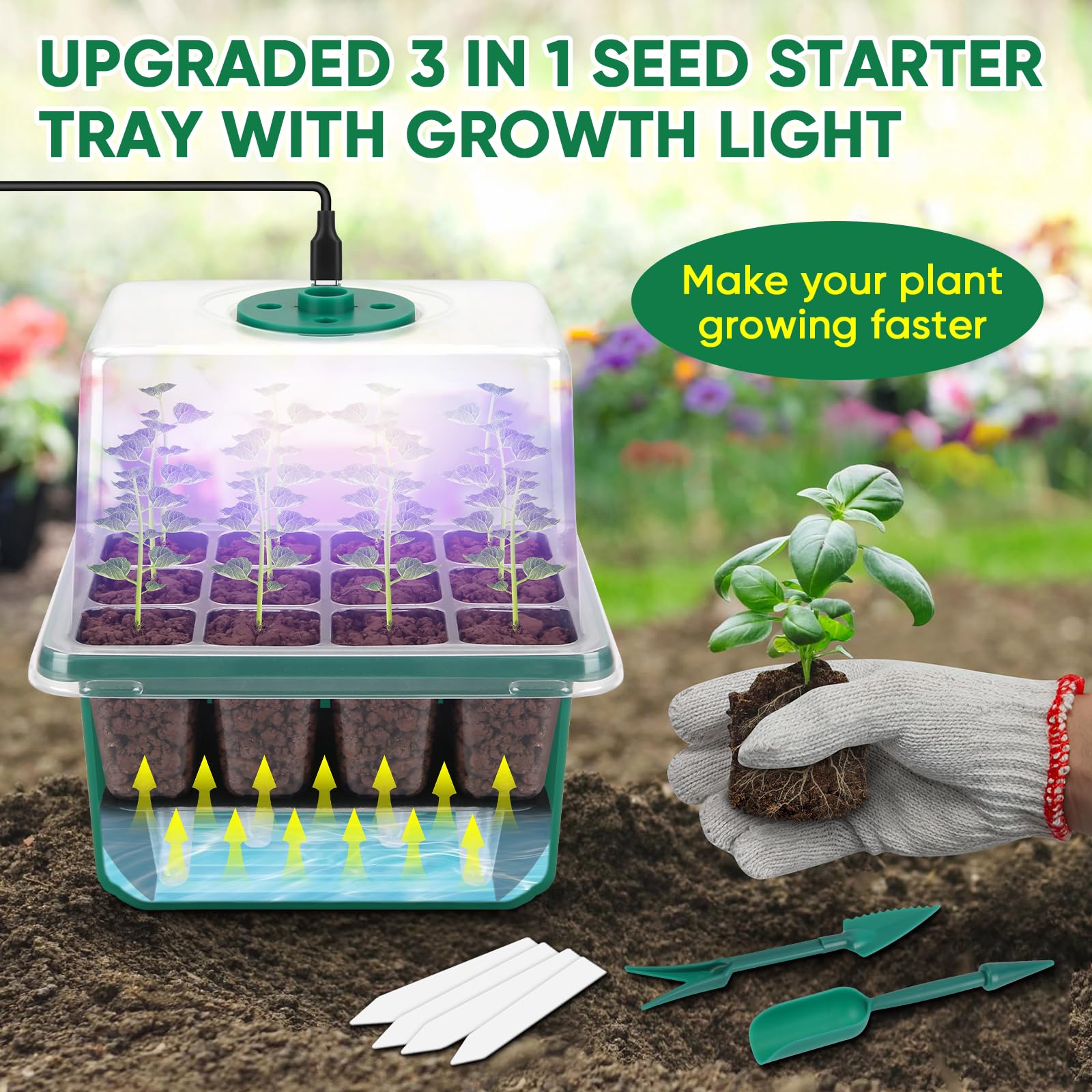 BlumWay reusable ABS seedling tray durable and easy to clean