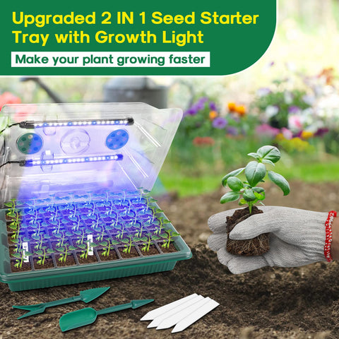 BlumWay seed starter tray with three timing modes for seed schedules