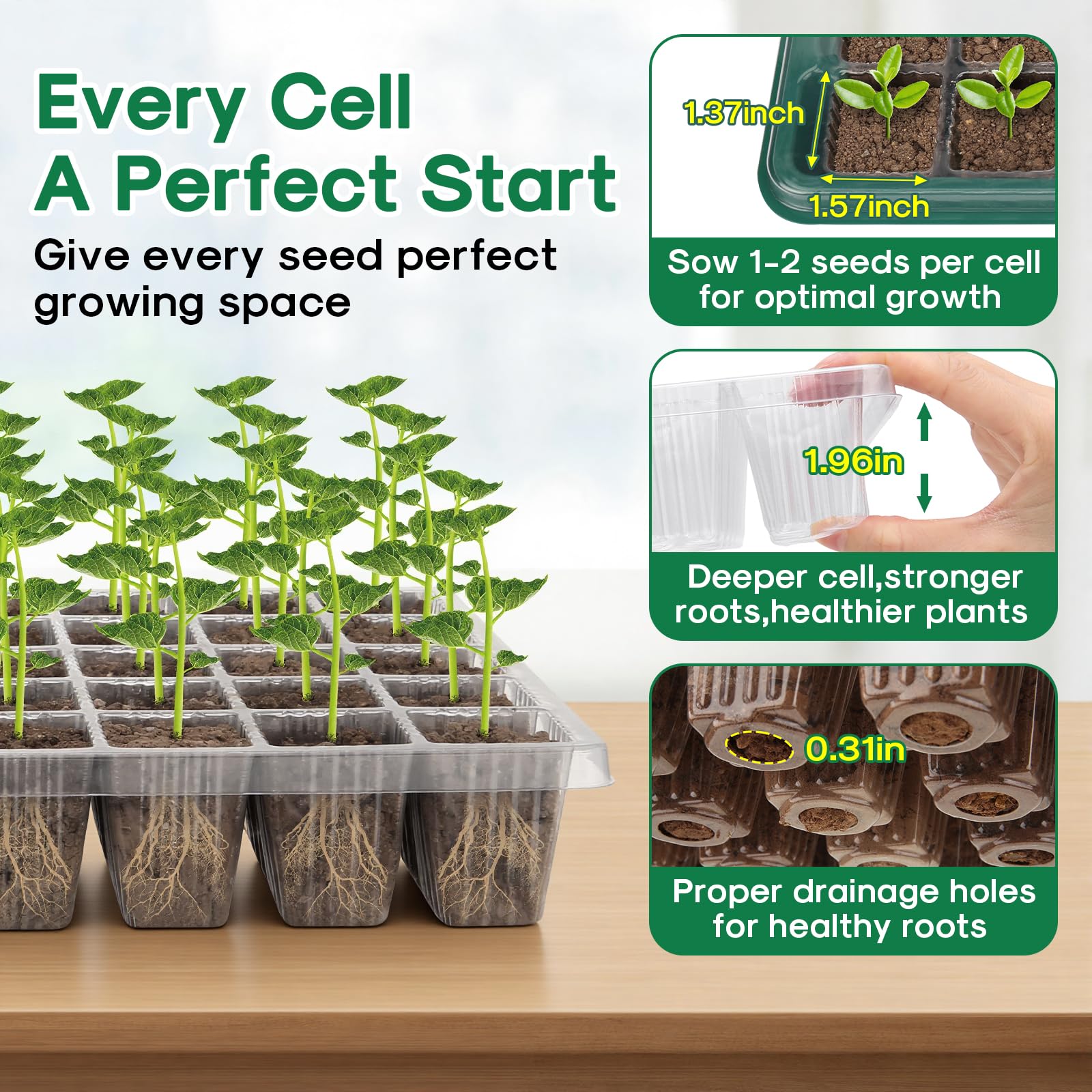 BlumWay seed starter tray with five brightness levels for customized light