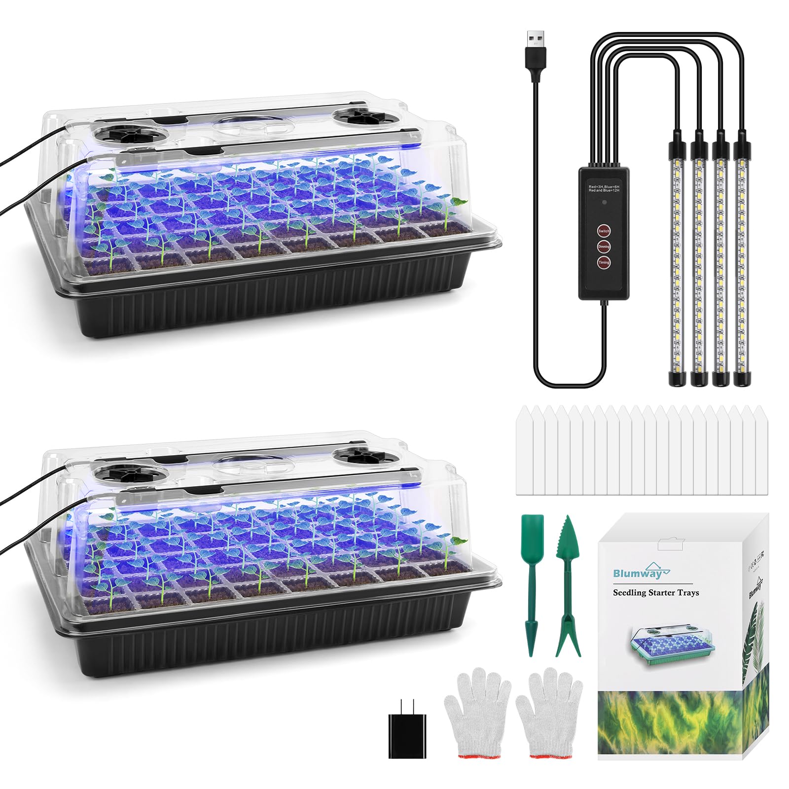 BlumWay seed starter tray 80 cells for indoor germination.