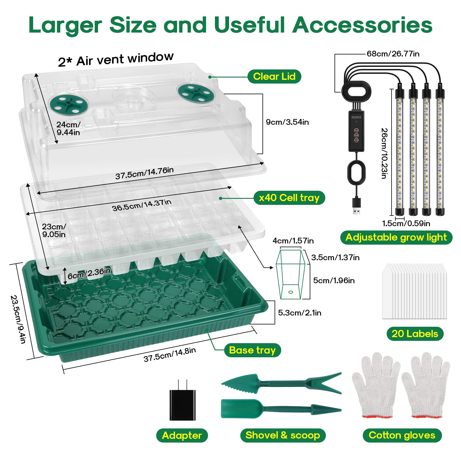 BlumWay seed starter tray in clear ABS material for soil visibility