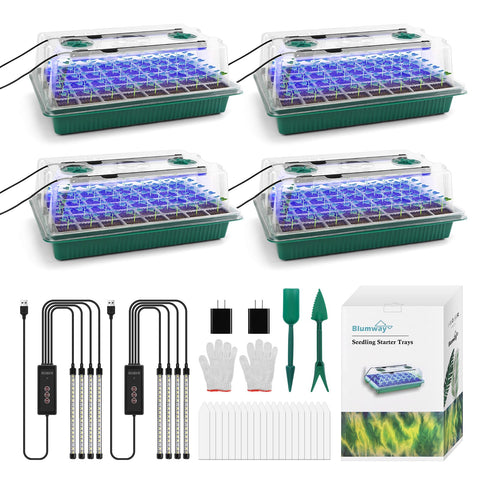 BlumWay seed starter tray with clear dome for easy seedling monitoring