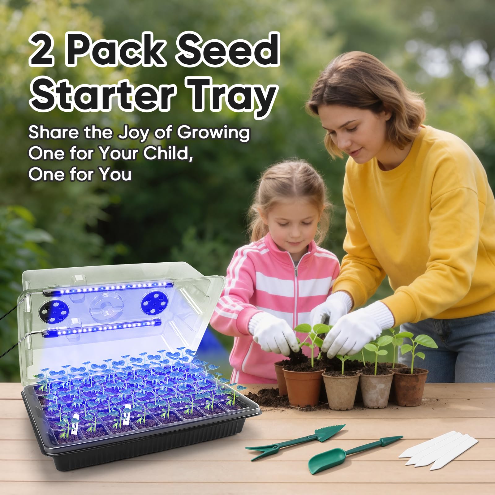 BlumWay seed starter tray with adjustable lighting.