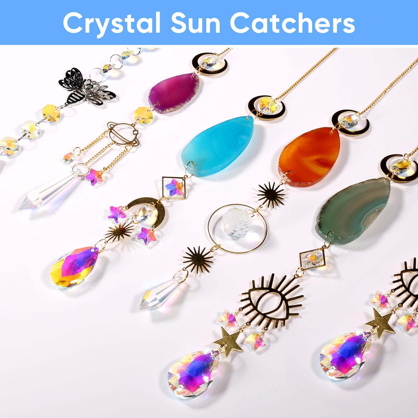 BlumWay sixteen-and-a-half-inch crystal suncatcher enhances windows with dazzling refracted light.