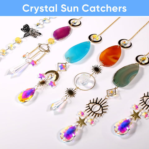 BlumWay sixteen-and-a-half-inch crystal suncatcher enhances windows with dazzling refracted light.