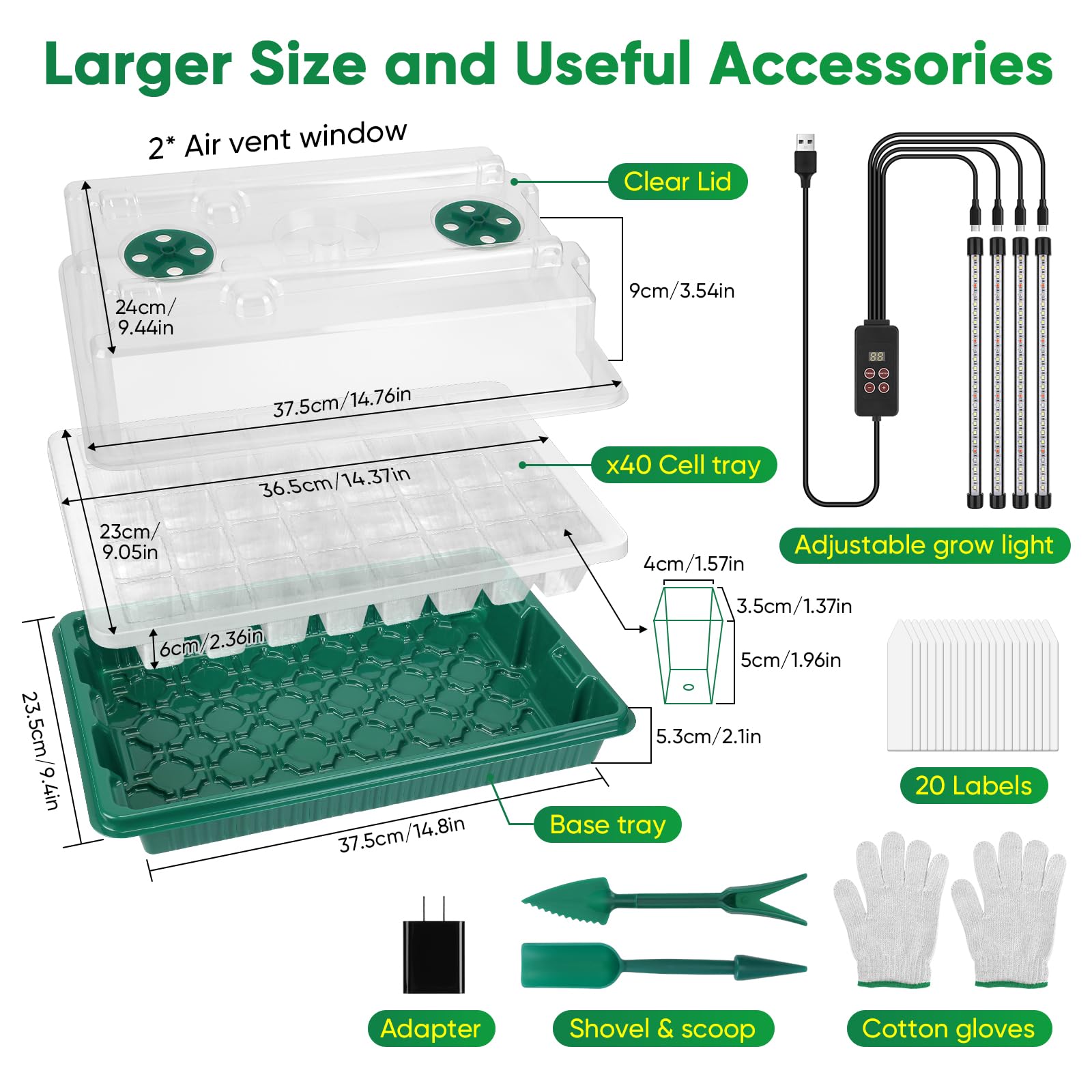 Display timer and adjustable light for seedling care