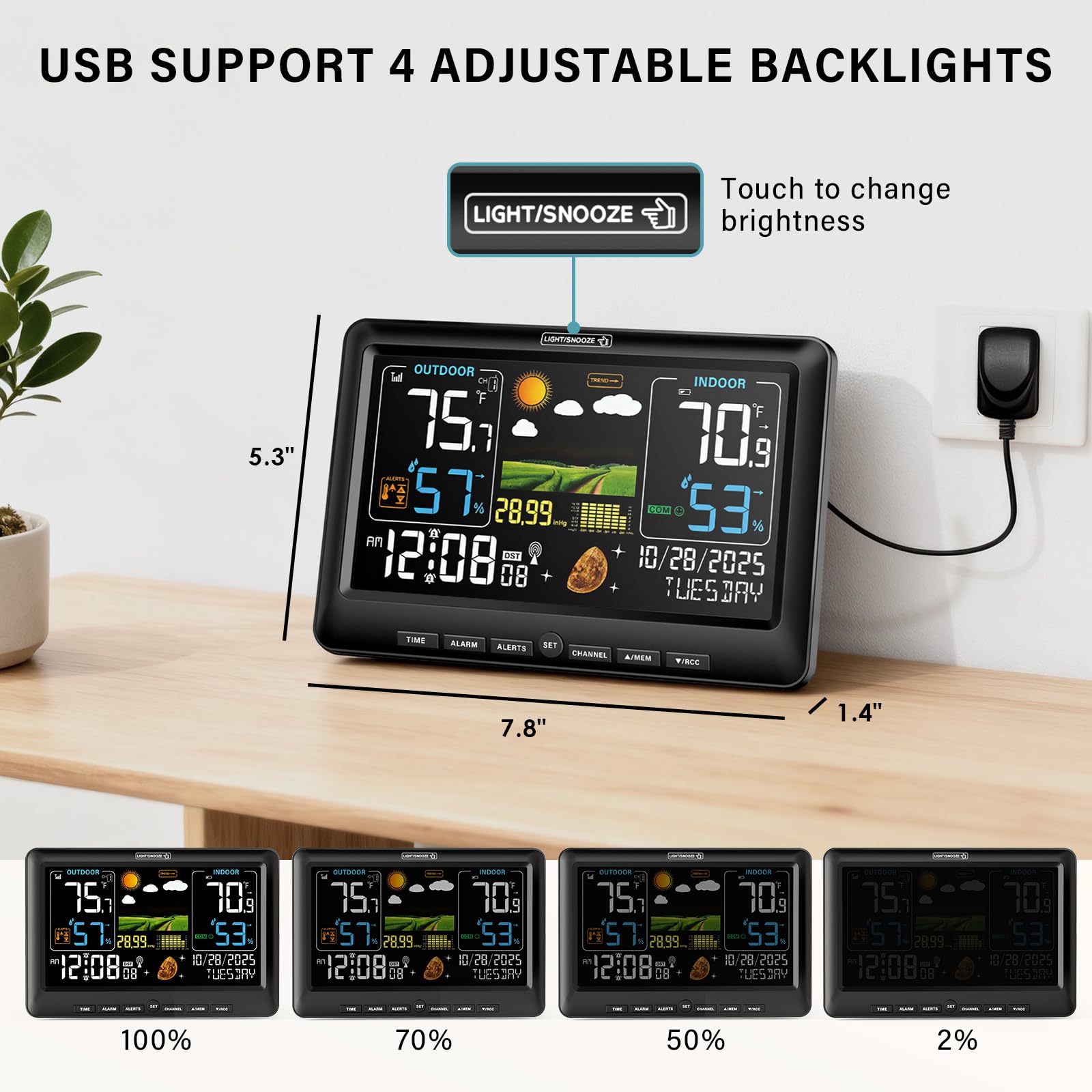 WWVB atomic clock on BluSon Weather Station automatically updates time