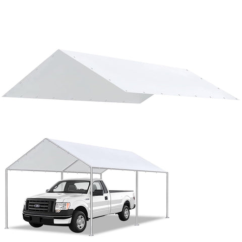 Bluyard 10x20 carport cover with heavy-duty construction for reliable shelter.