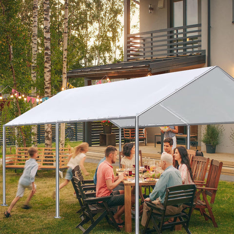 Bluyard 10x20 carport cover fits white frame setups.
