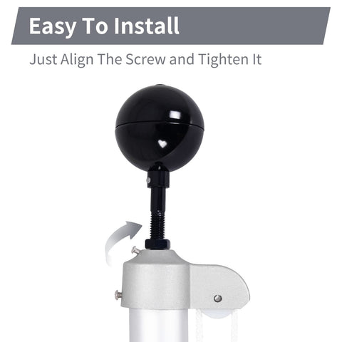 BMFTRRI easy-install flagtopper demonstrates tool-free setup.