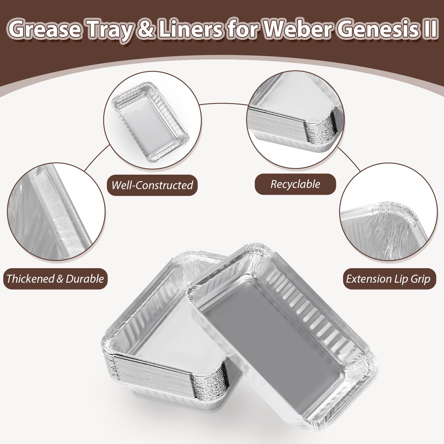 BMMXBI aluminum liner; high heat resistance for grilling tasks.