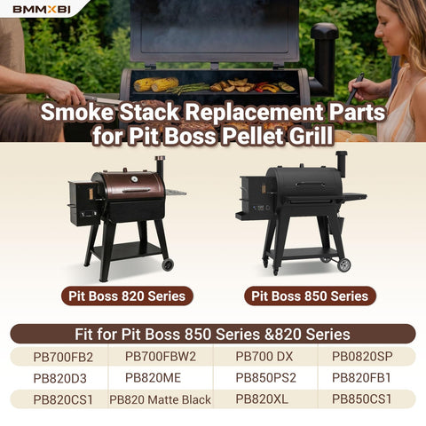 BMMXBI smoke stack cap for Pit Boss 820 aids heat retention