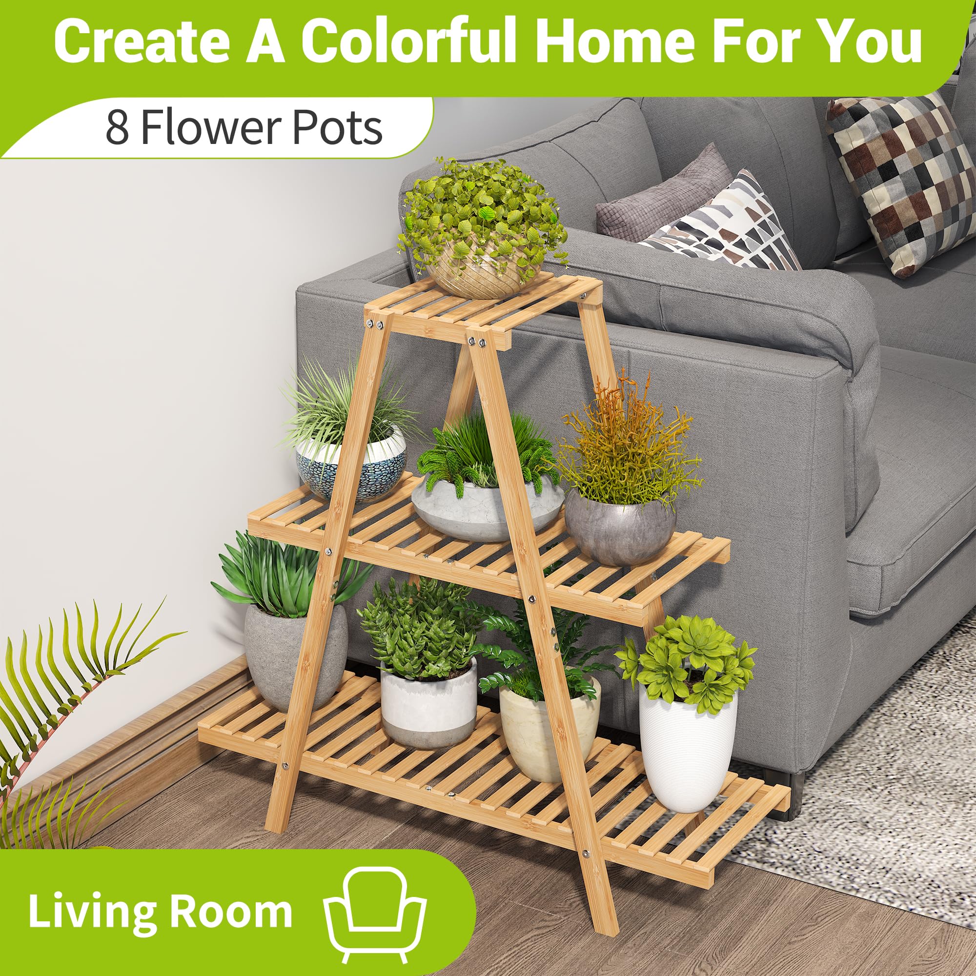 BMOSU plant stand outdoors ready for balcony or patio arrangements